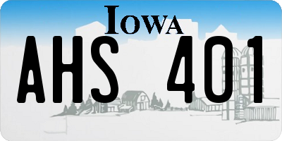 IA license plate AHS401