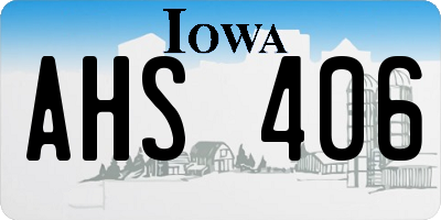 IA license plate AHS406