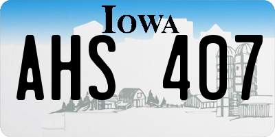 IA license plate AHS407