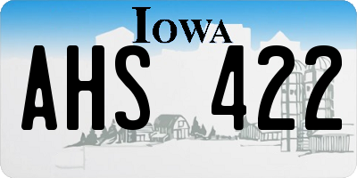 IA license plate AHS422