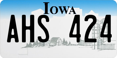 IA license plate AHS424