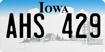 IA license plate AHS429