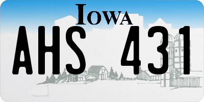 IA license plate AHS431