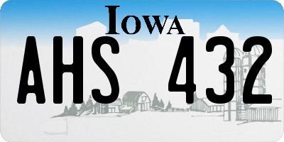 IA license plate AHS432