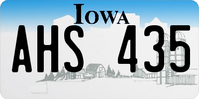 IA license plate AHS435