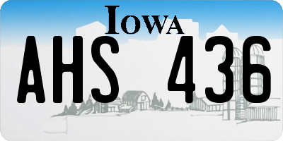 IA license plate AHS436