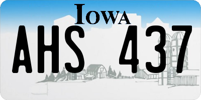 IA license plate AHS437