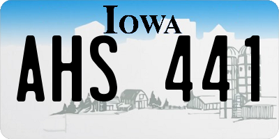 IA license plate AHS441