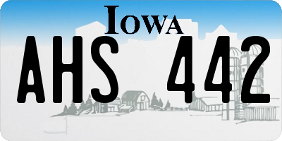 IA license plate AHS442