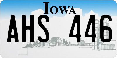 IA license plate AHS446