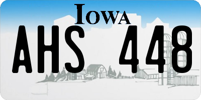 IA license plate AHS448