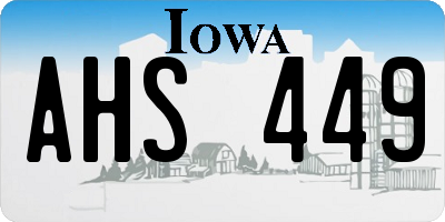 IA license plate AHS449