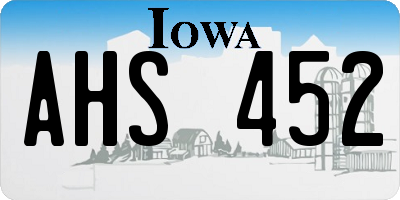 IA license plate AHS452
