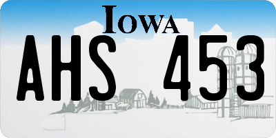 IA license plate AHS453