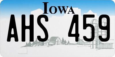 IA license plate AHS459