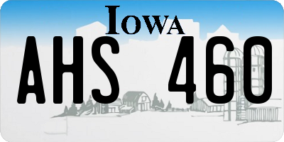 IA license plate AHS460