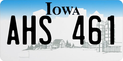 IA license plate AHS461