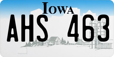 IA license plate AHS463