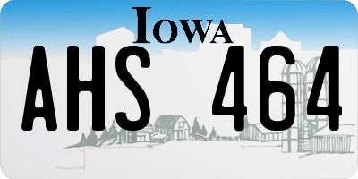 IA license plate AHS464