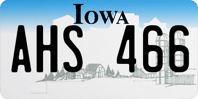 IA license plate AHS466