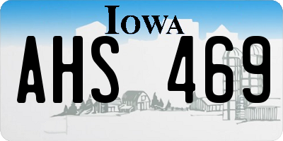 IA license plate AHS469