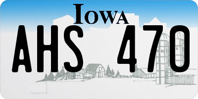 IA license plate AHS470