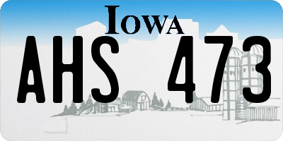 IA license plate AHS473