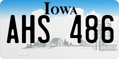 IA license plate AHS486