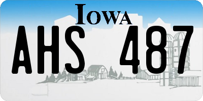 IA license plate AHS487