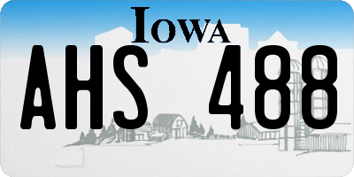 IA license plate AHS488