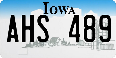 IA license plate AHS489
