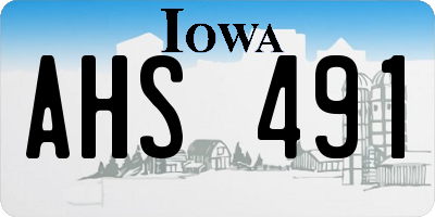 IA license plate AHS491