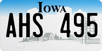 IA license plate AHS495