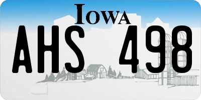 IA license plate AHS498