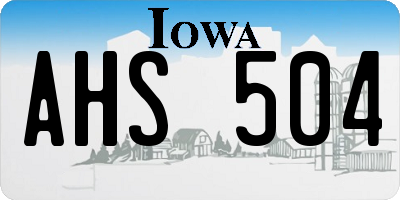 IA license plate AHS504