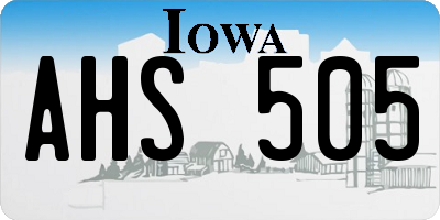 IA license plate AHS505