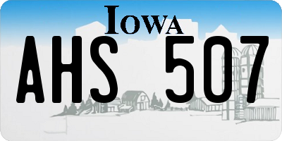IA license plate AHS507