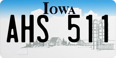 IA license plate AHS511