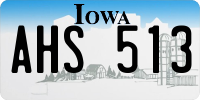 IA license plate AHS513