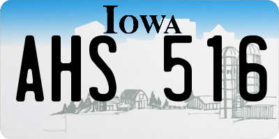 IA license plate AHS516