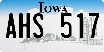 IA license plate AHS517