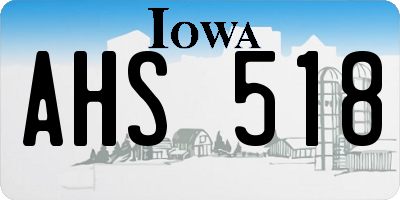 IA license plate AHS518