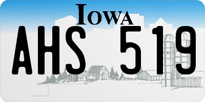IA license plate AHS519
