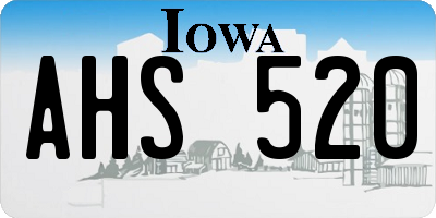 IA license plate AHS520