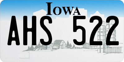 IA license plate AHS522