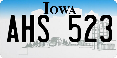 IA license plate AHS523