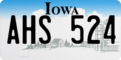 IA license plate AHS524