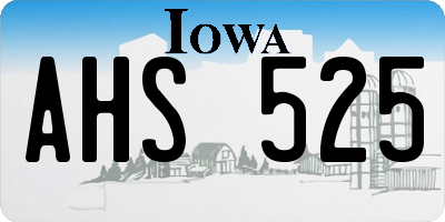 IA license plate AHS525