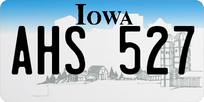 IA license plate AHS527