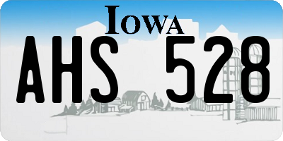 IA license plate AHS528